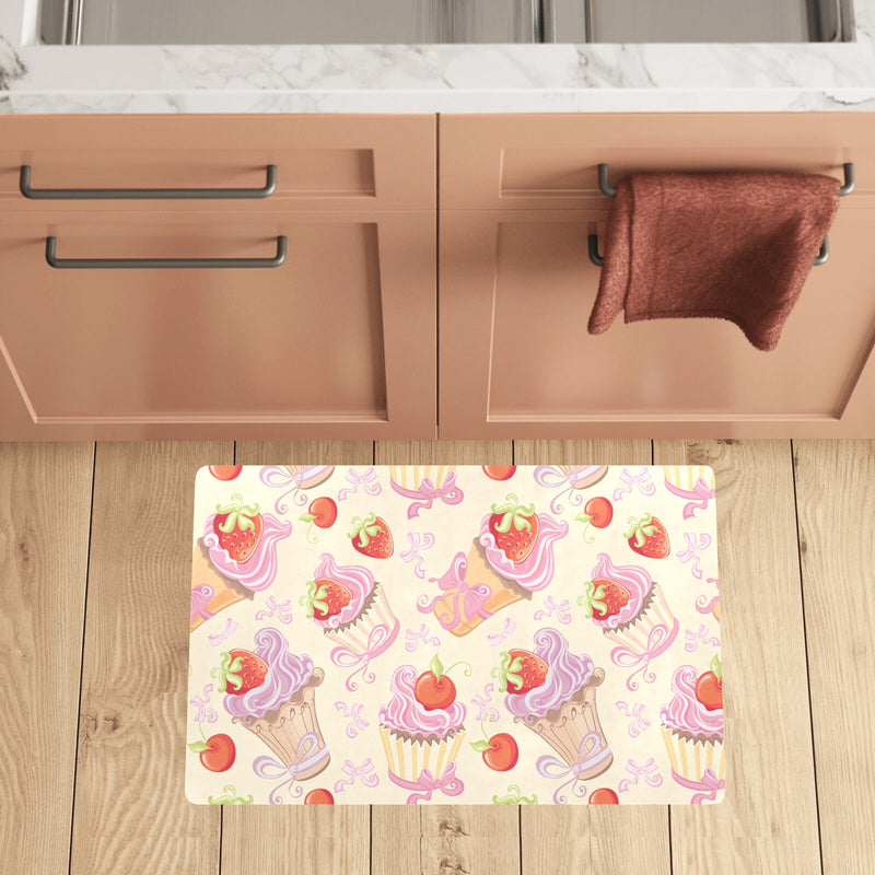 Strawberry Pink CupCake Kitchen Mat