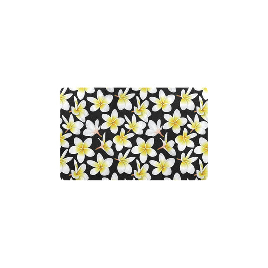 Yellow Plumeria Hawaiian Flowers Kitchen Mat