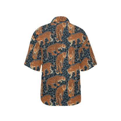 Jaguar Pattern Print Design 04 Women's Hawaiian Shirt