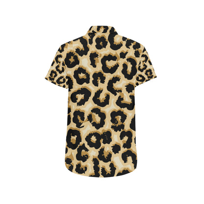 Jaguar Skin Pattern Print Design 02 Men's Short Sleeve Button Up Shirt