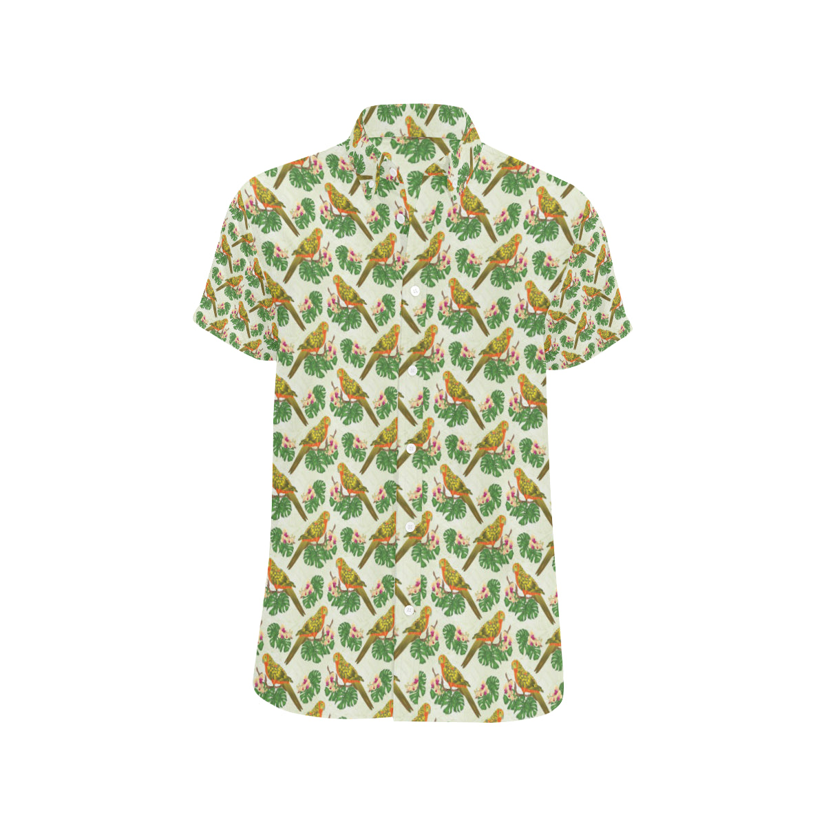 Conures Pattern Print Design 01 Men's Short Sleeve Button Up Shirt