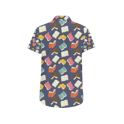 Book Pattern Print Design 01 Men's Short Sleeve Button Up Shirt