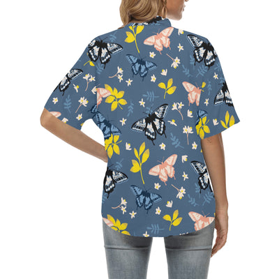 Monarch Butterfly Pattern Print Design 02 Women's Hawaiian Shirt