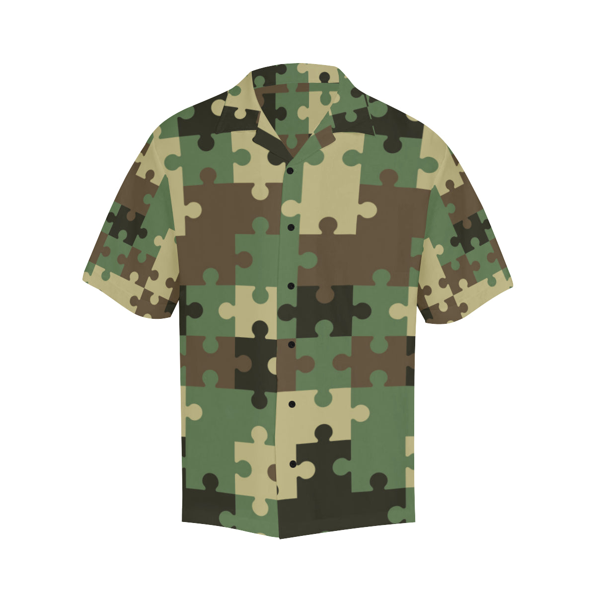 Puzzle Camo Pattern Print Design A03 Men's Hawaiian Shirt