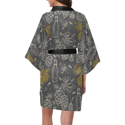 Hope Pattern Print Design 01 Women's Short Kimono