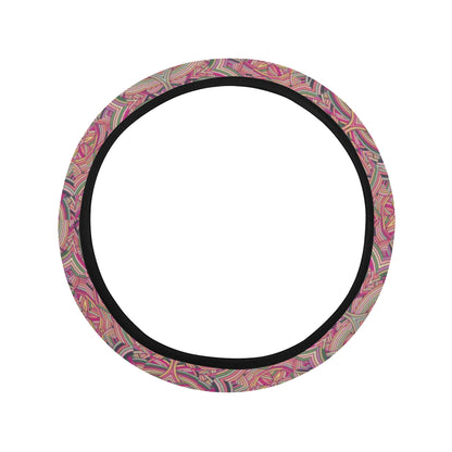 Celtic Pattern Print Design 04 Steering Wheel Cover with Elastic Edge