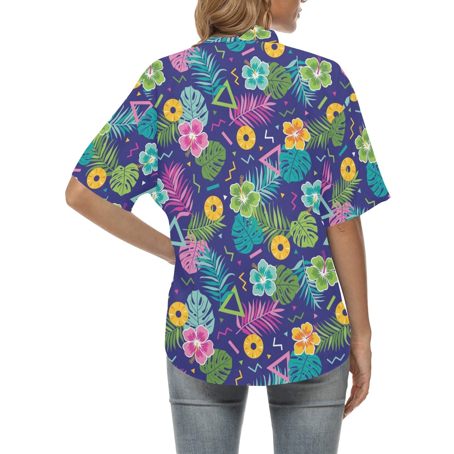 Hawaiian Themed Pattern Print Design H014 Women's Hawaiian Shirt