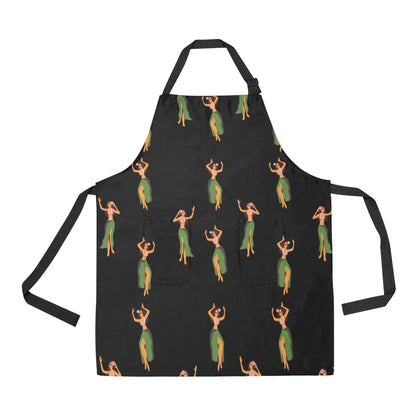 Hula Dancers Girl Pattern Print Design 01 Apron with Pocket