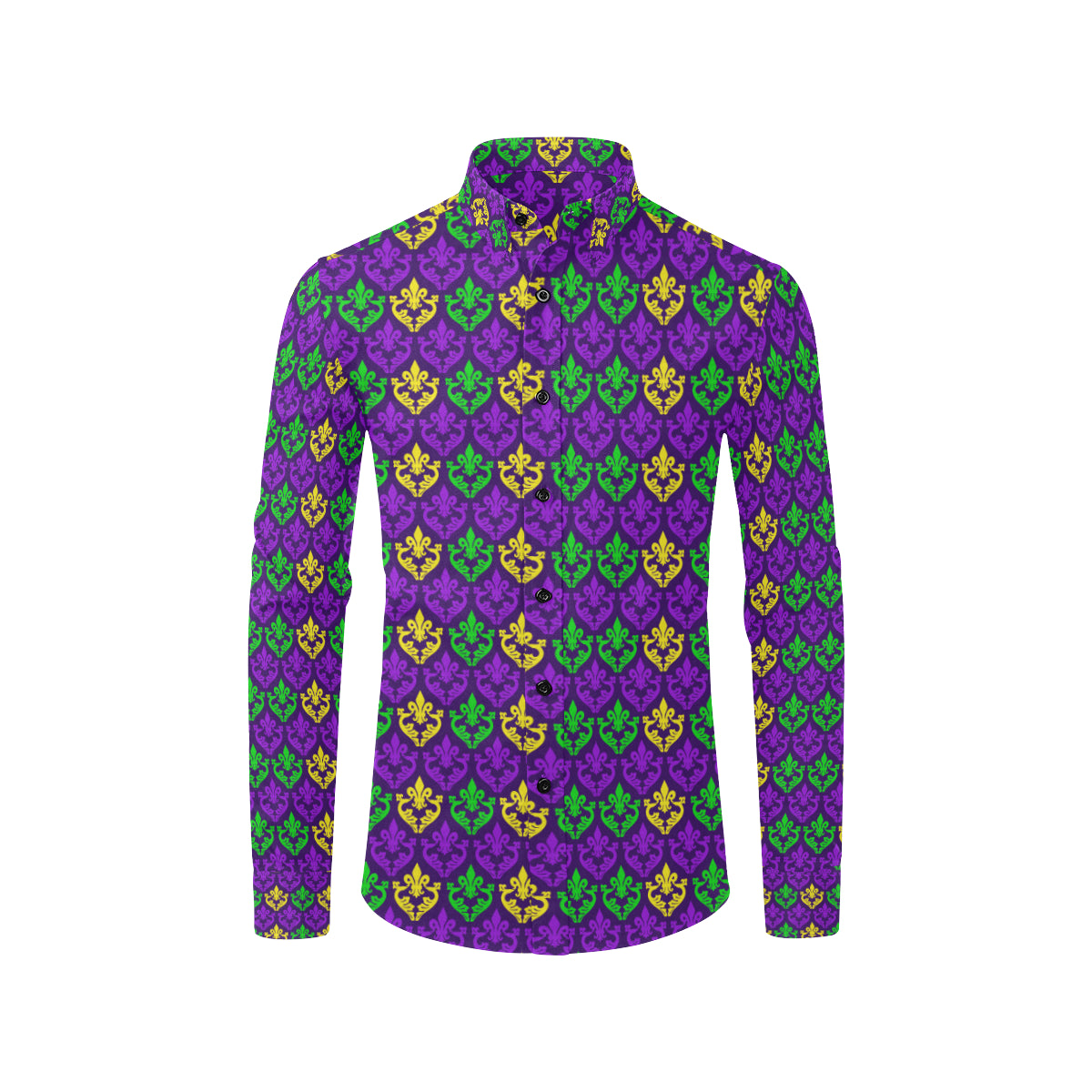 Mardi Gras Pattern Print Design 02 Men's Long Sleeve Shirt