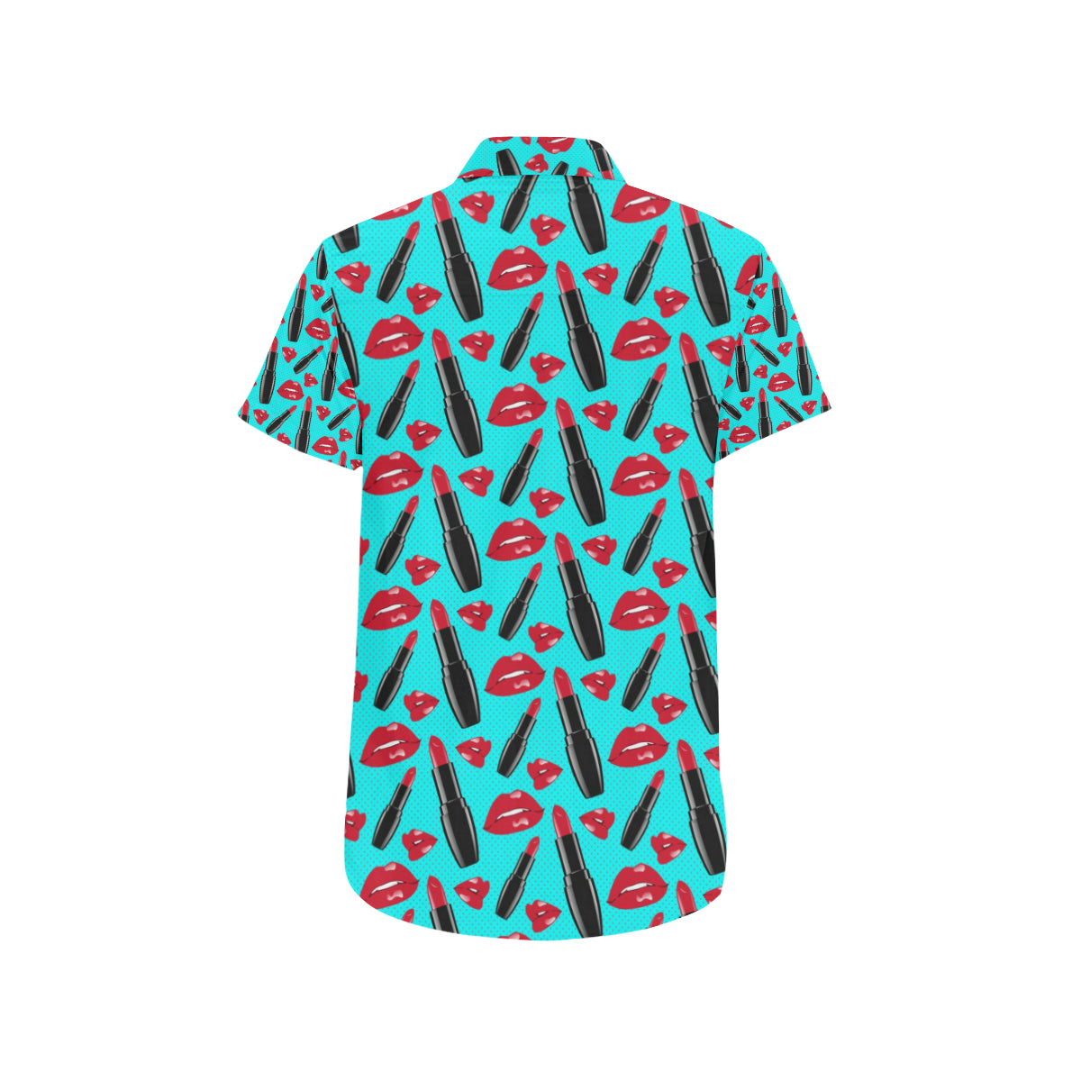 Lipstick Pattern Print Design LT02 Men's Short Sleeve Button Up Shirt
