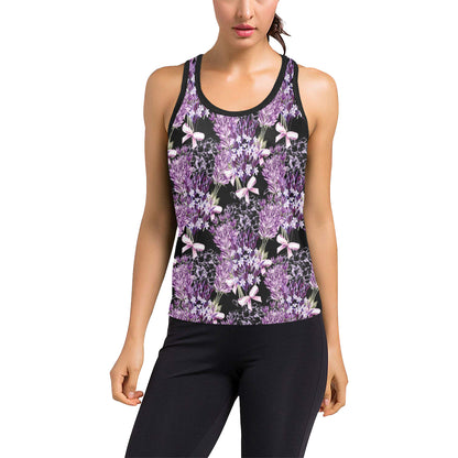 Lavender Pattern Print Design LV06 Women's Racerback Tank Top