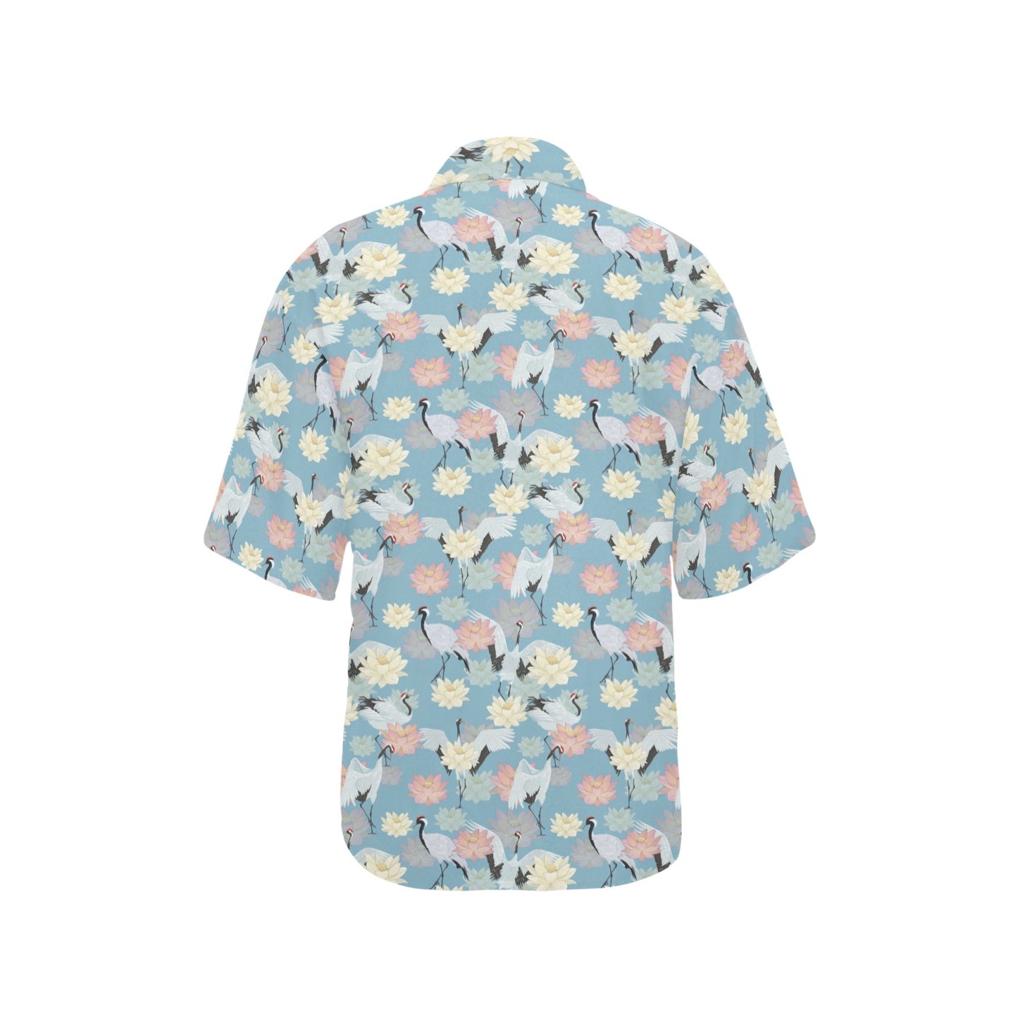 Water Lily Print Design LKS304 Women's Hawaiian Shirt