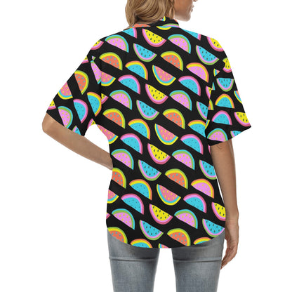 Watermelon Pattern Print Design WM08 Women's Hawaiian Shirt