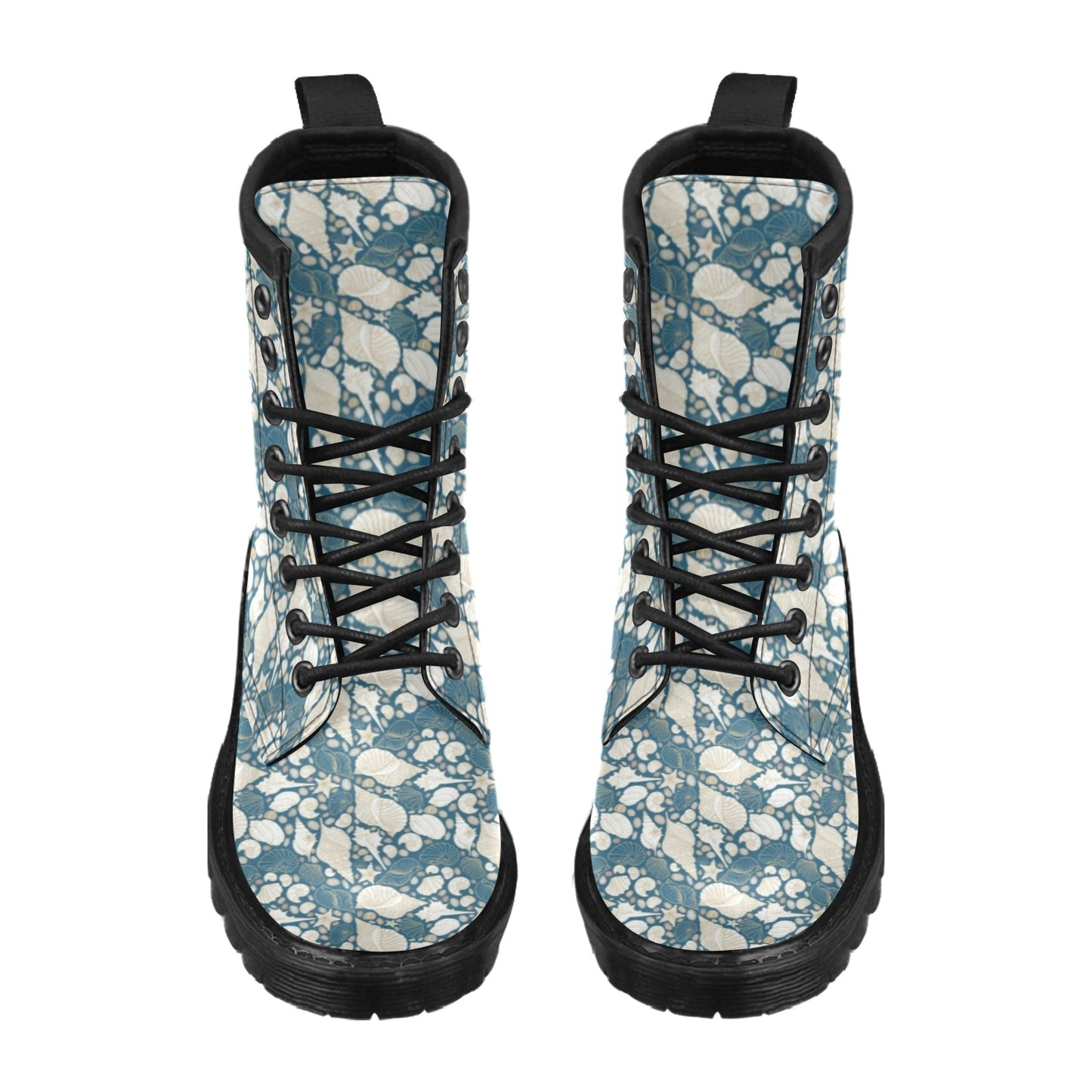 Seashell Print Design LKS308 Women's Boots