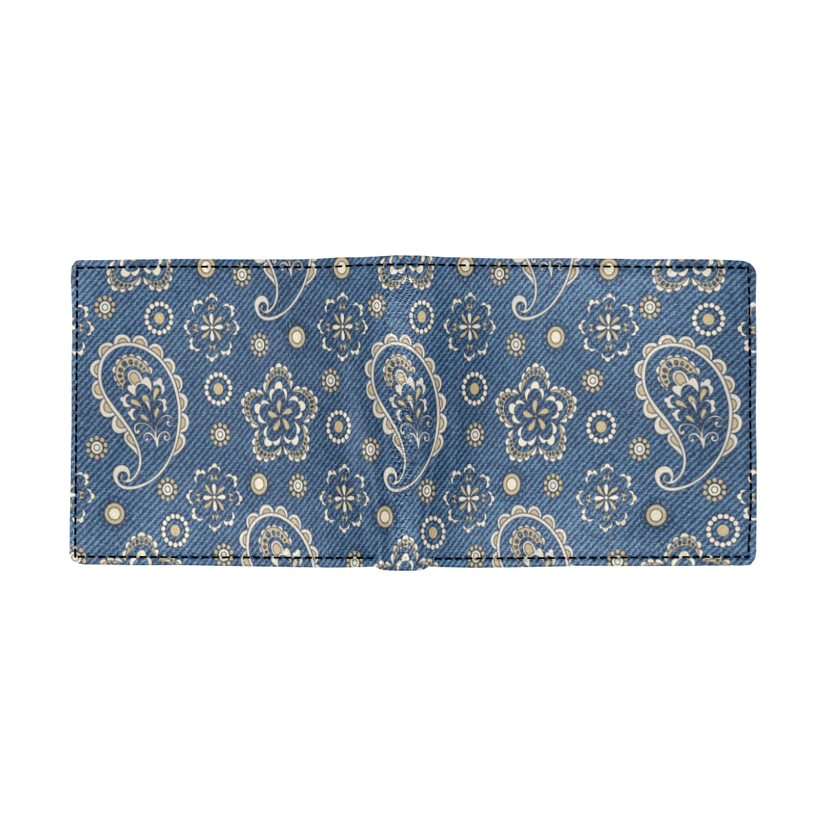 Jean Paisley Pattern Print Design 01 Men's ID Card Wallet