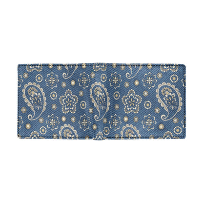 Jean Paisley Pattern Print Design 01 Men's ID Card Wallet
