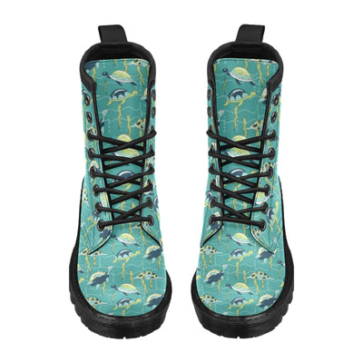 Sea Turtle Pattern Print Design T08 Women's Boots