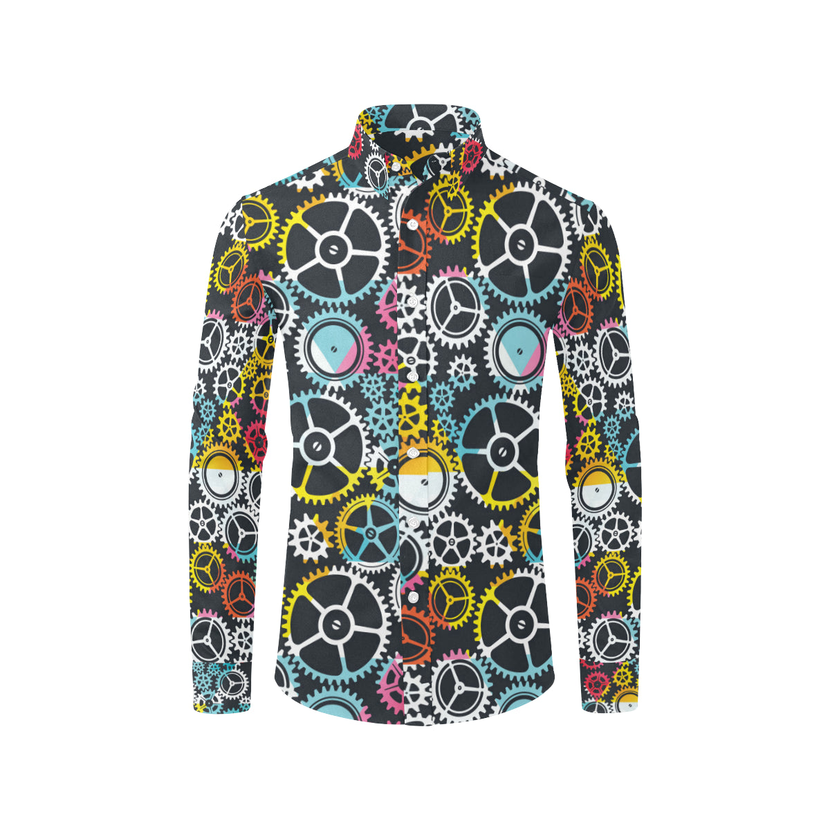 Mechanic Pattern Print Design 02 Men's Long Sleeve Shirt