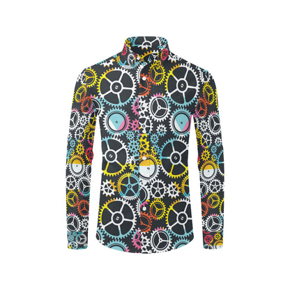 Mechanic Pattern Print Design 02 Men's Long Sleeve Shirt