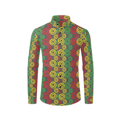 Rastafarian Pattern Print Design A05 Men's Long Sleeve Shirt