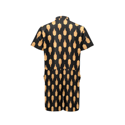 Buddha Head Gold Print Men's Romper