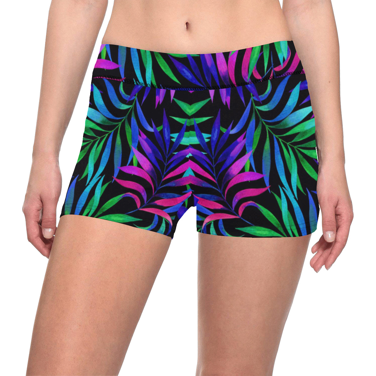 Tropical Flower Pattern Print Design TF010 Yoga Shorts