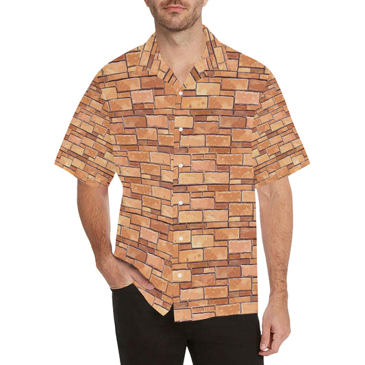 Brick Pattern Print Design 01 Men's Hawaiian Shirt