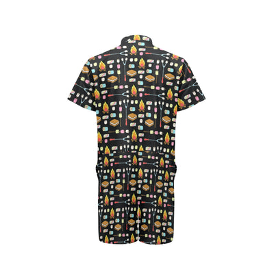 Camping Campfire Marshmallows Men's Romper