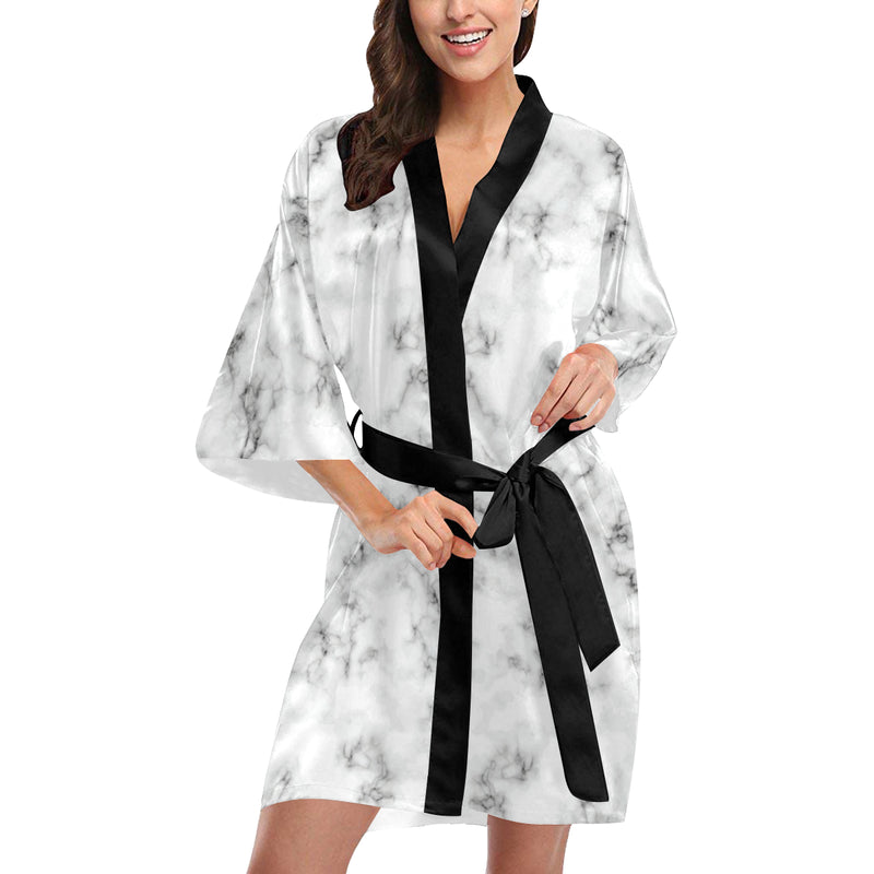 Marble Pattern Print Design 01 Women's Short Kimono