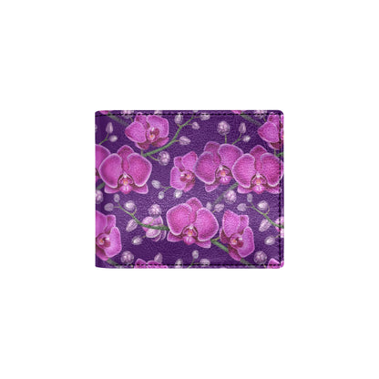 Orchid Purple Pattern Print Design OR02 Men's ID Card Wallet