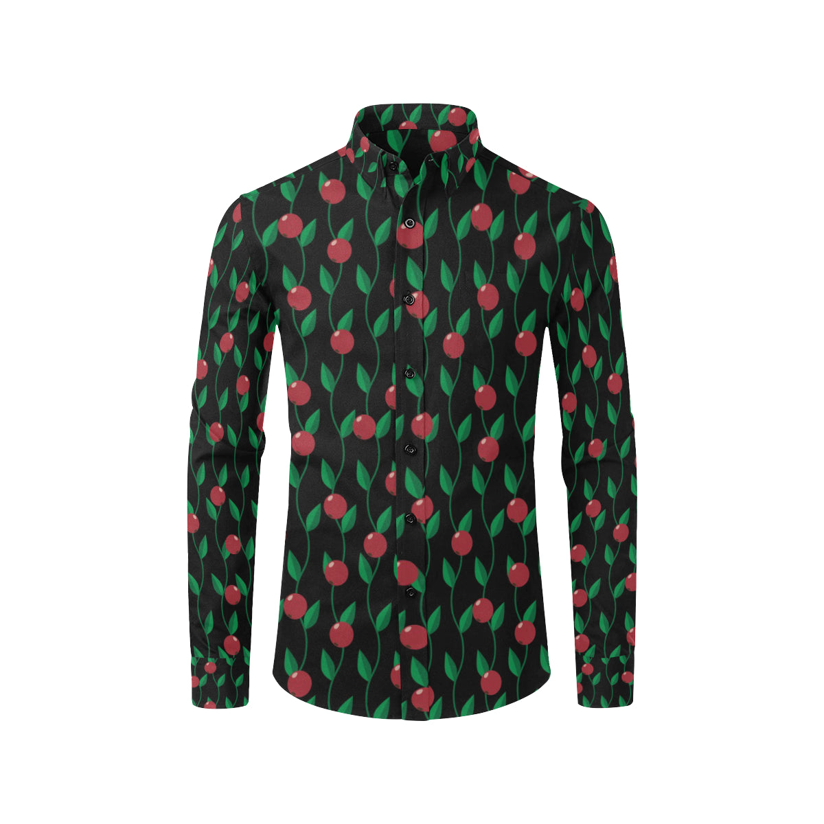 Cranberry Pattern Print Design CB01 Men's Long Sleeve Shirt