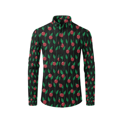 Cranberry Pattern Print Design CB01 Men's Long Sleeve Shirt