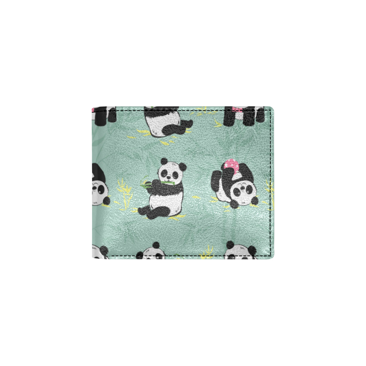Panda Pattern Print Design A05 Men's ID Card Wallet