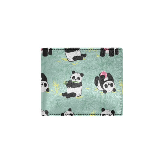 Panda Pattern Print Design A05 Men's ID Card Wallet