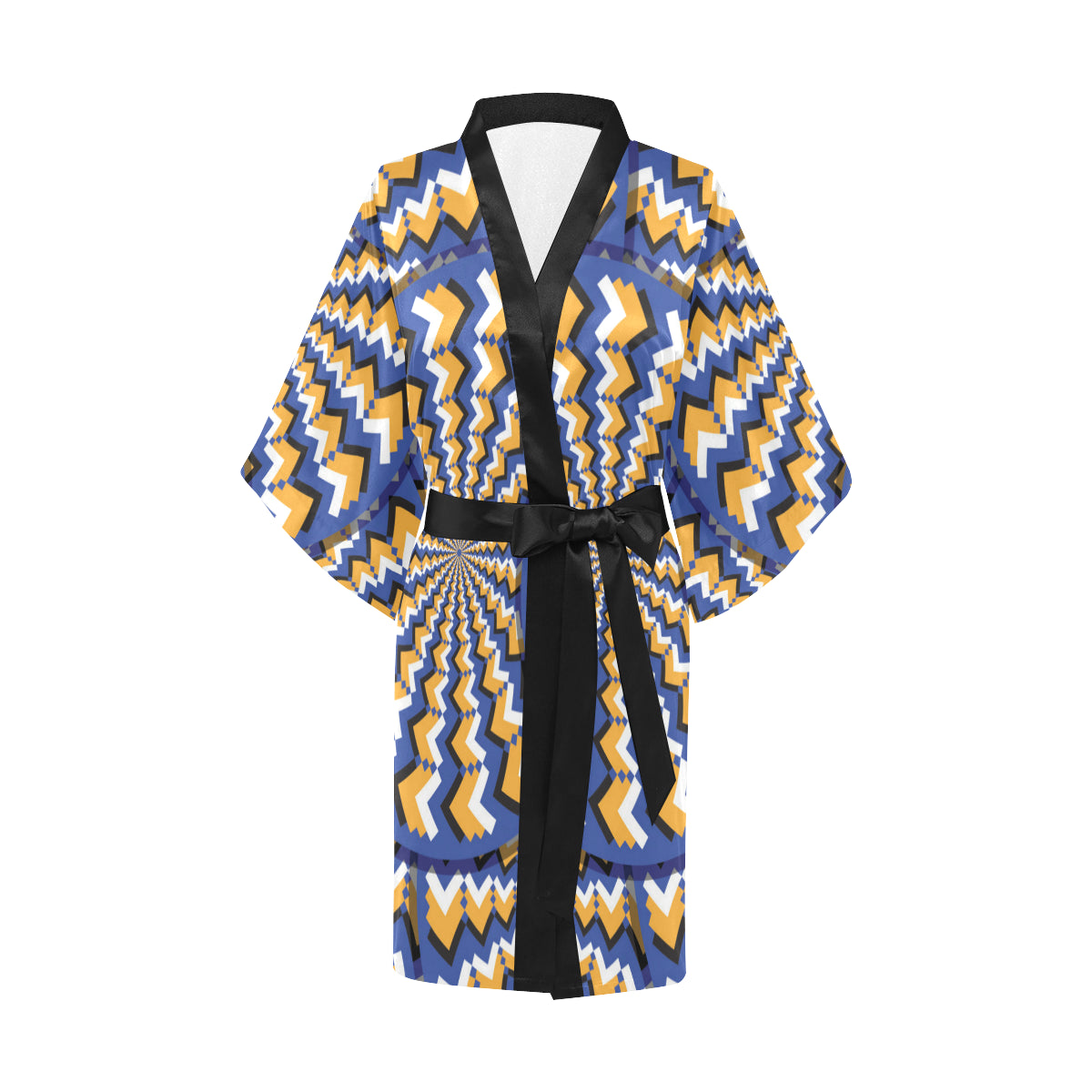 Optical illusion Pattern Print Design A01 Women's Short Kimono