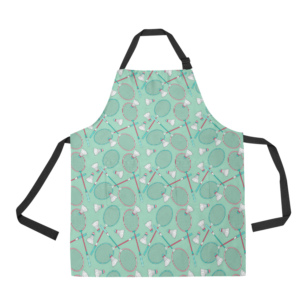Badminton Pattern Print Design 05 Apron with Pocket
