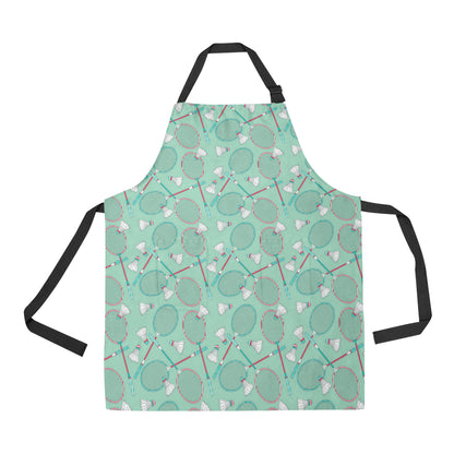 Badminton Pattern Print Design 05 Apron with Pocket