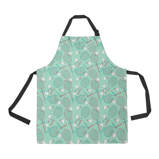 Badminton Pattern Print Design 05 Apron with Pocket