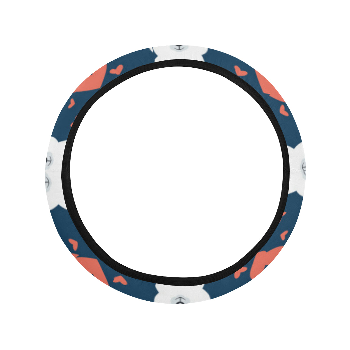 Alpaca Love Pattern Print Design 05 Steering Wheel Cover with Elastic Edge