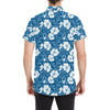 Hibiscus Pattern Print Design HB03 Men's Short Sleeve Button Up Shirt