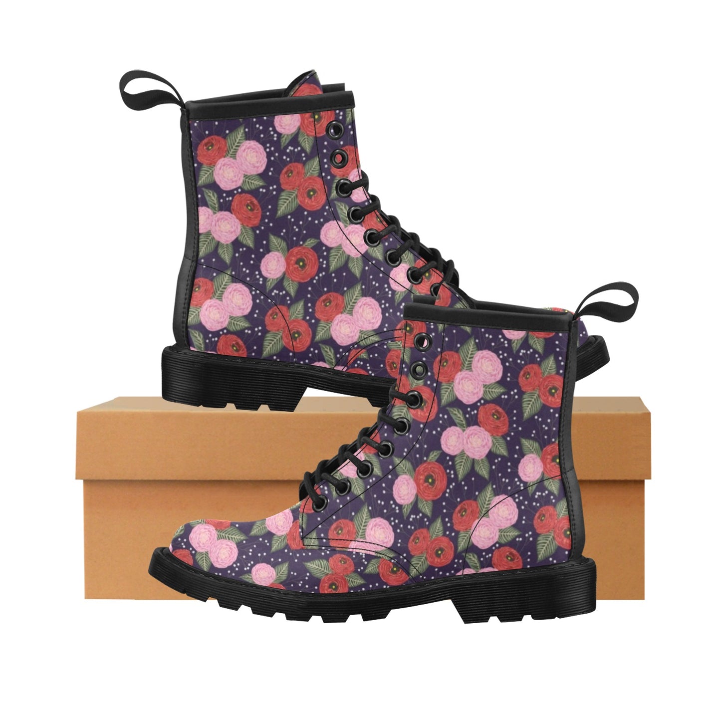 Camellia Pattern Print Design CM02 Women's Boots