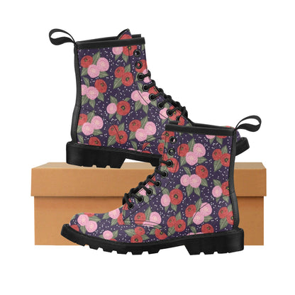 Camellia Pattern Print Design CM02 Women's Boots