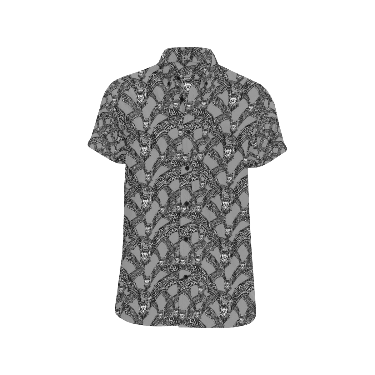 Bat Pattern Print Design 04 Men's Short Sleeve Button Up Shirt