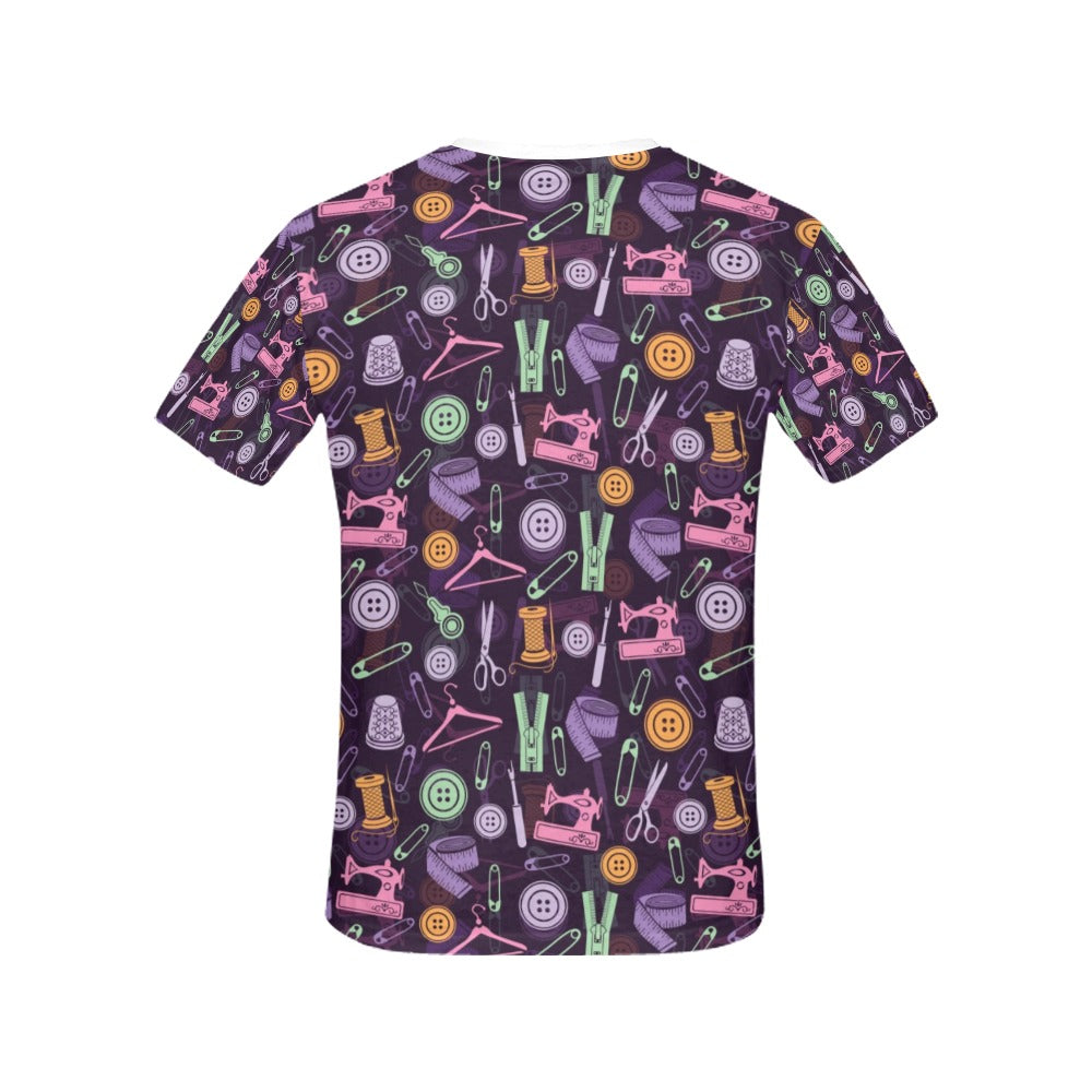 Sewing Equipment Print Design LKS306 Women's  T-shirt