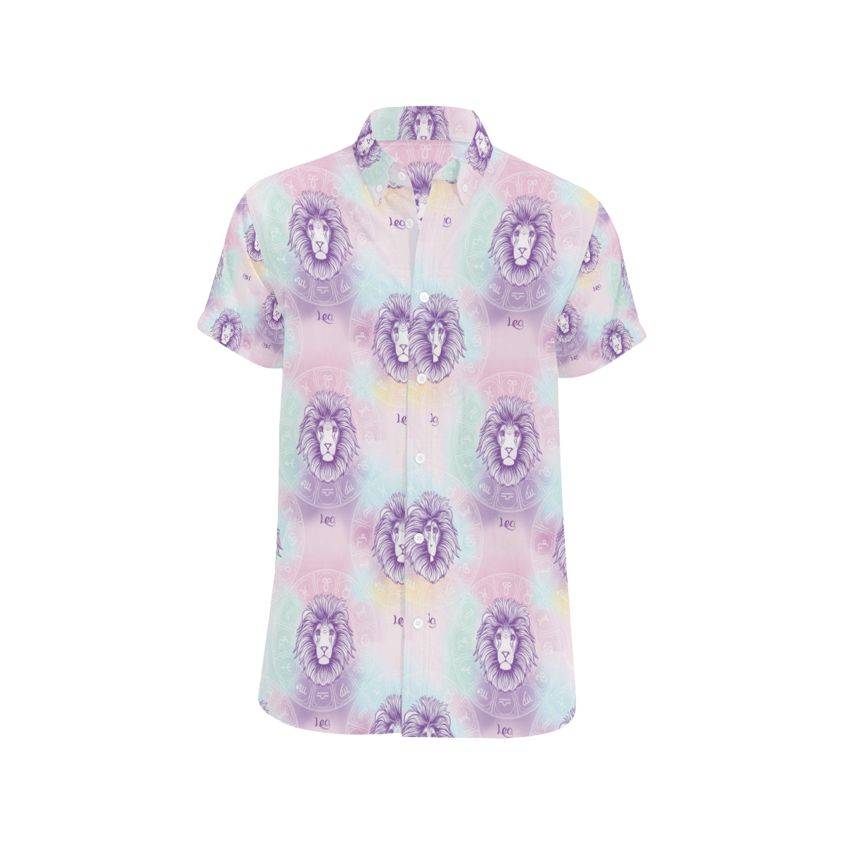 Leo Pattern Print Design 03 Men's Short Sleeve Button Up Shirt