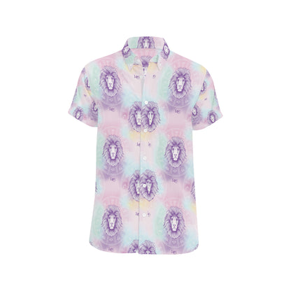 Leo Pattern Print Design 03 Men's Short Sleeve Button Up Shirt