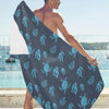 Sea Turtle Print Design LKS307 Beach Towel 32" x 71"