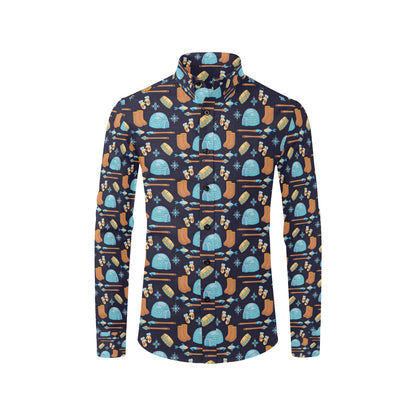 Eskimo Pattern Print Design 02 Men's Long Sleeve Shirt