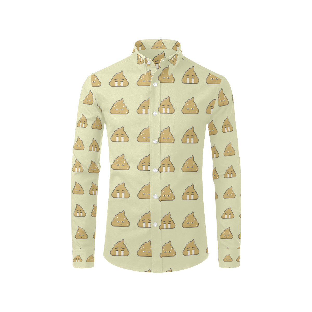 Poop Emoji Pattern Print Design A04 Men's Long Sleeve Shirt