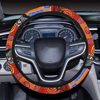 African Print Pattern Steering Wheel Cover with Elastic Edge